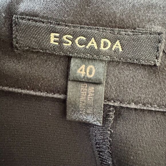 Escada 100% Silk Black Wrap Around Blouse with Crystal Button Cuff Size 8 - Picture 7 of 7